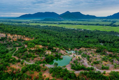 An Giang mountaintop lakes glitter different shades of envy