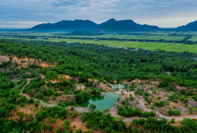 An Giang mountaintop lakes glitter different shades of envy